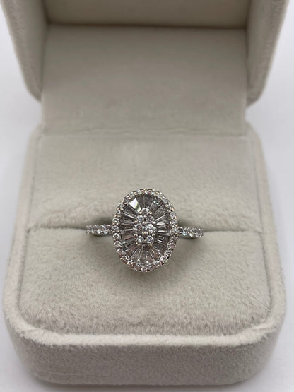 18ct white gold diamond cluster ring