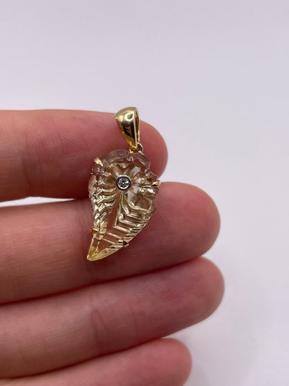 Glenn Lehrer 9ct gold quartz pendant