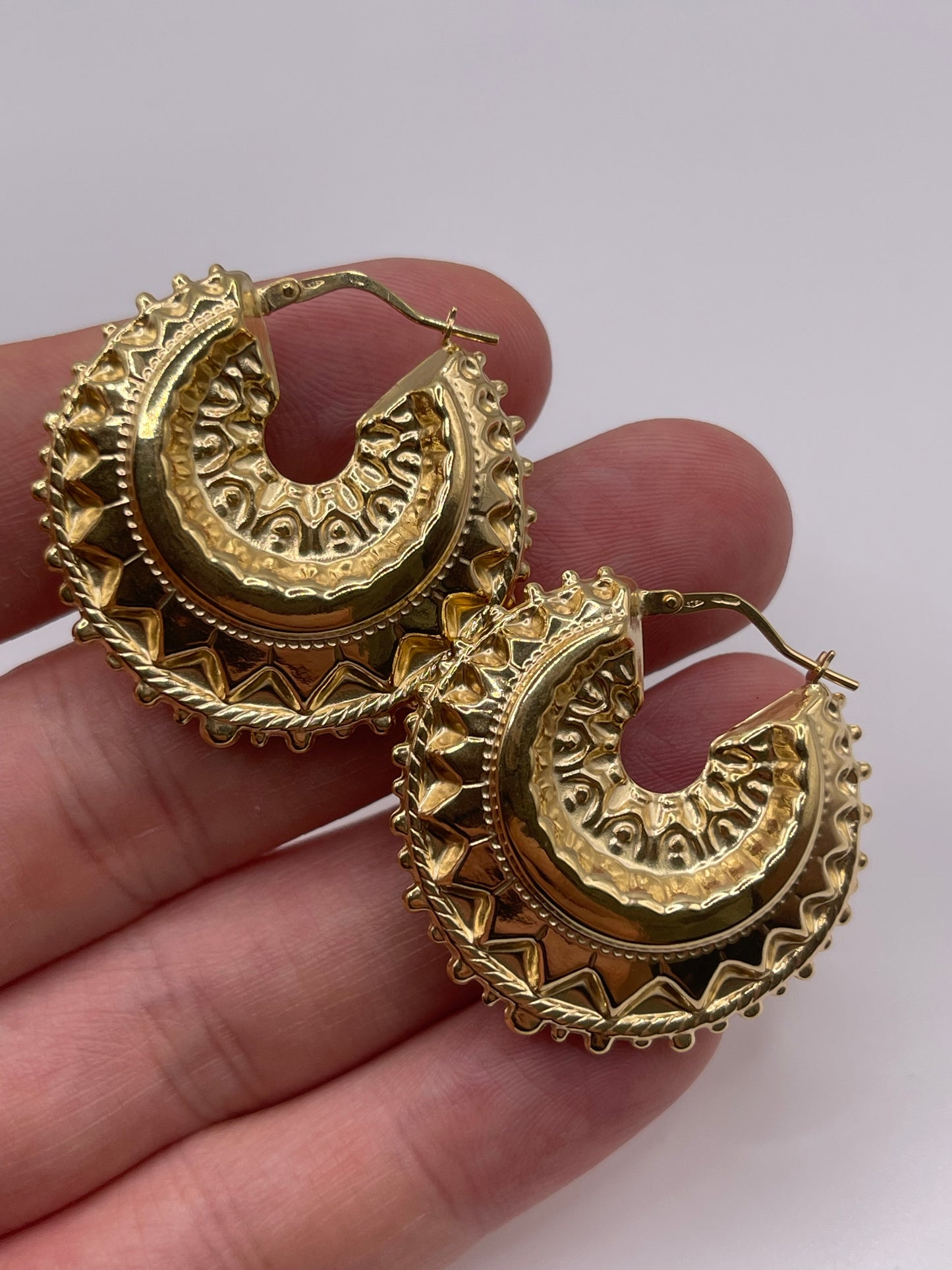 9ct gold creole earrings