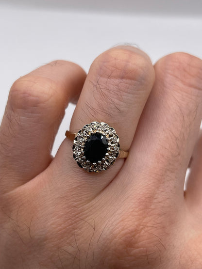 9ct gold sapphire and diamond ring