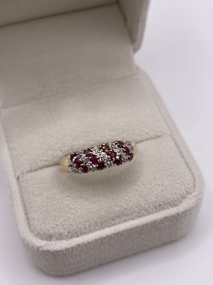 9ct gold ruby and diamond ring