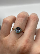 Load image into Gallery viewer, 9ct gold mystic topaz and diamond ring
