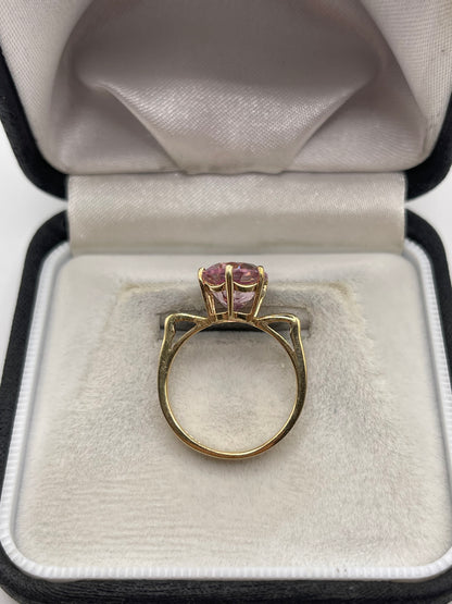 9ct gold pink topaz ring