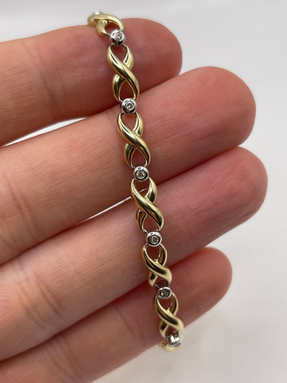 9ct gold diamond bracelet