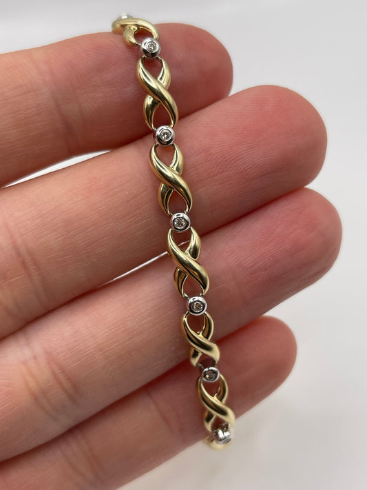 9ct gold diamond bracelet