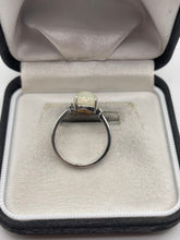 Load image into Gallery viewer, 9ct white gold opal and zircon ring
