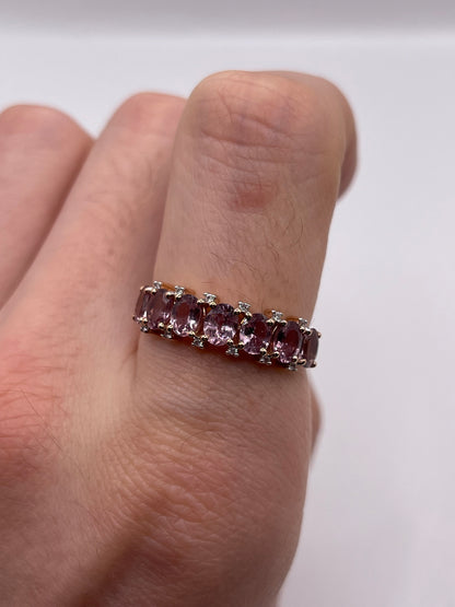 9ct rose gold quartz and zircon ring
