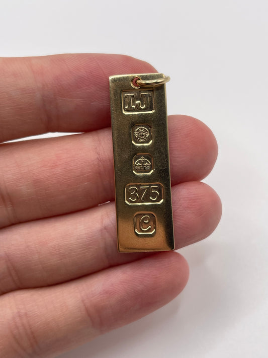 9ct gold ingot pendant