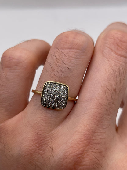 9ct gold diamond cluster ring