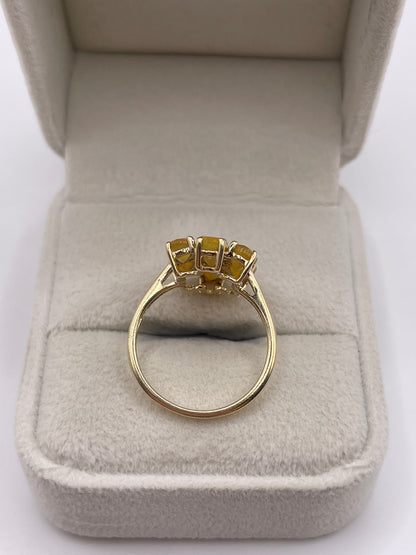 9ct gold opal cluster ring
