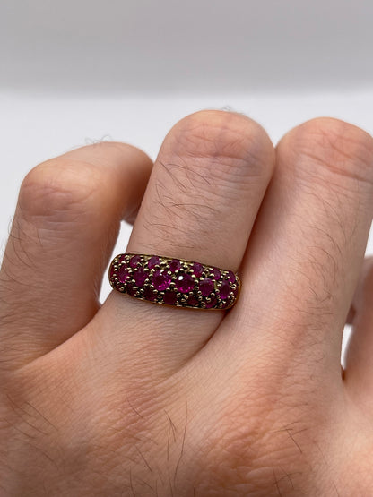 9ct gold ruby cluster ring