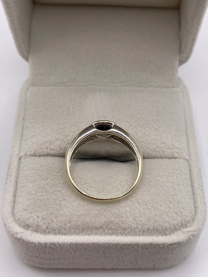 9ct gold sapphire gypsy ring