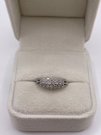 9ct white gold diamond cluster ring