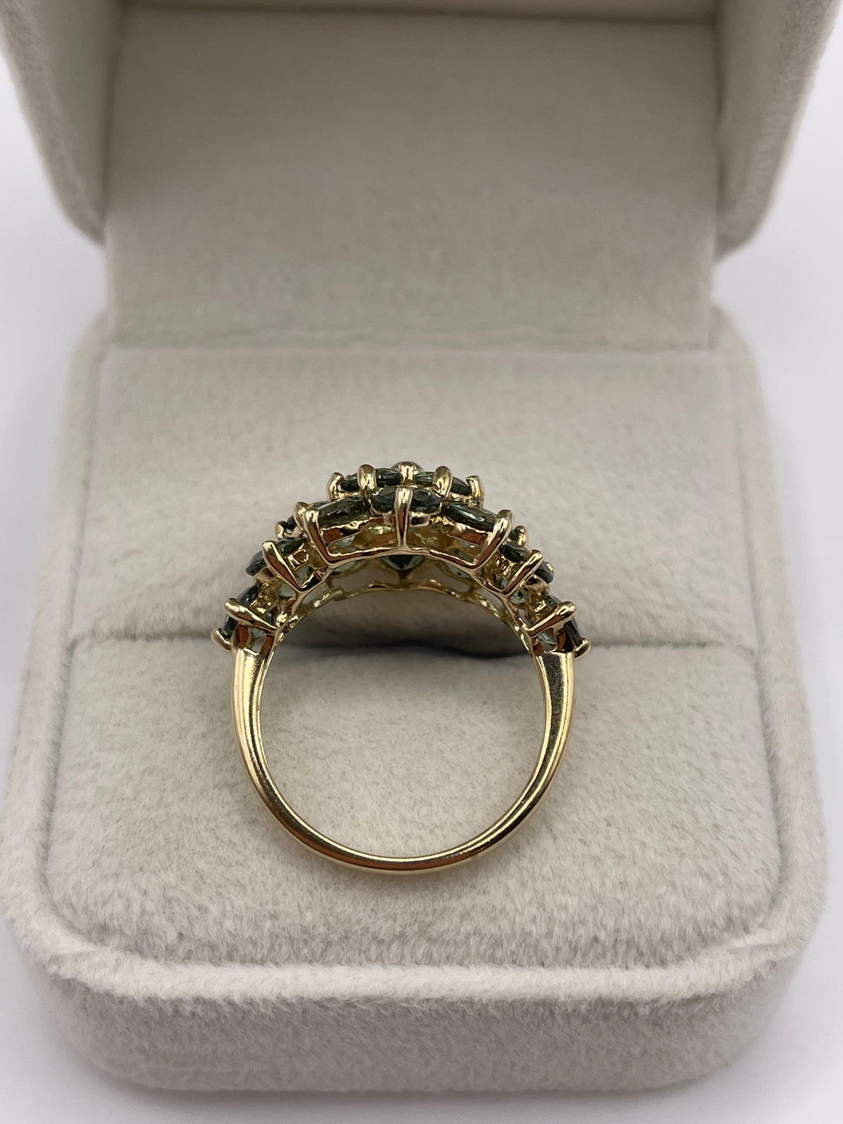 9ct gold quartz cluster ring