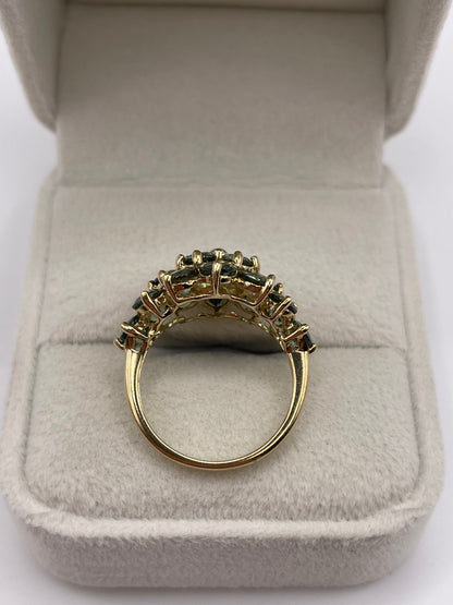 9ct gold quartz cluster ring