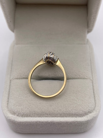9ct gold amethyst and diamond ring