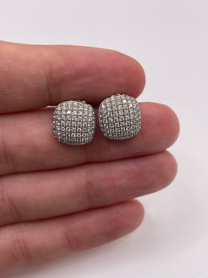 18ct gold diamond cluster earrings
