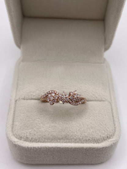 9ct rose gold diamond cluster ring