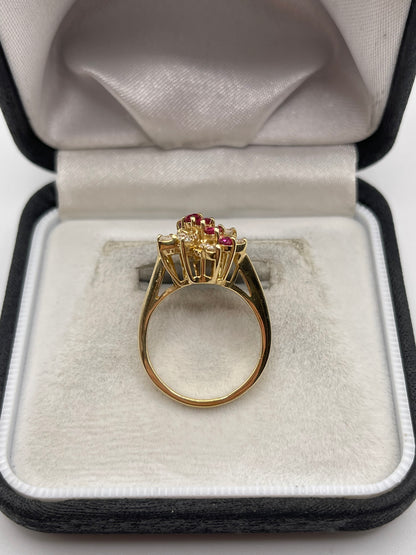 14ct gold ruby and diamond ring