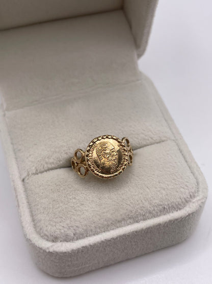 9ct gold coin ring