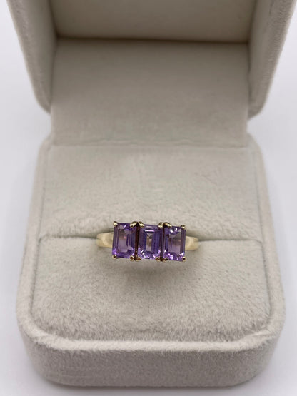 9ct gold amethyst ring