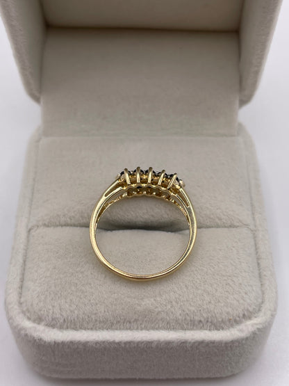 9ct gold sapphire and diamond ring