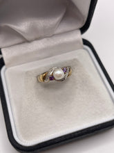 Load image into Gallery viewer, 9ct gold pearl, amethyst and diamond ring
