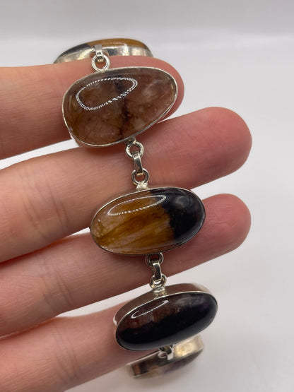 Silver blue John bracelet