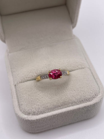18ct gold tourmaline and diamond ring