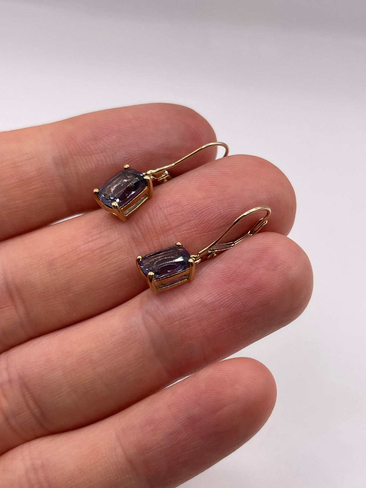 9ct gold iolite earrings