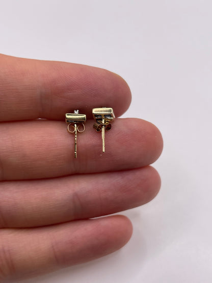 9ct gold sapphire and diamond earrings
