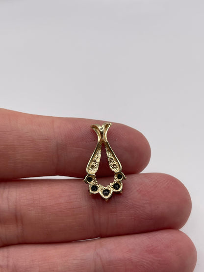 9ct gold sapphire and diamond pendant