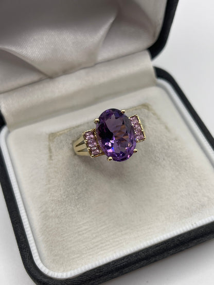 9ct gold amethyst ring
