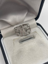 Load image into Gallery viewer, 9ct white gold diamond link ring
