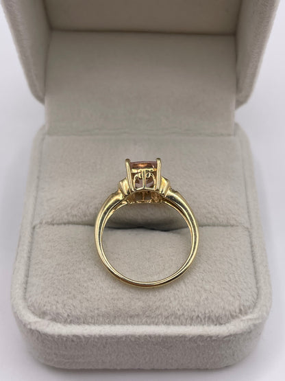 9ct gold morganite and diamond ring