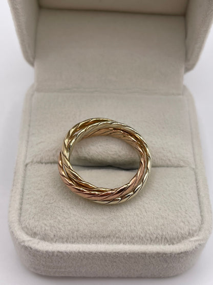 9ct tri gold band