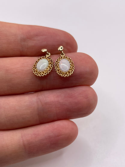 9ct gold opal earrings