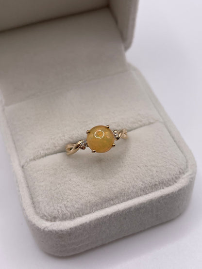 9ct gold opal and diamond ring