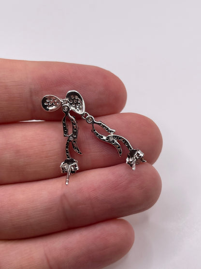 9ct white gold diamond cluster earrings
