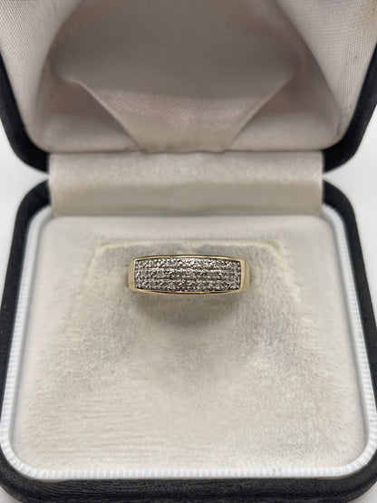 9ct gold diamond cluster ring