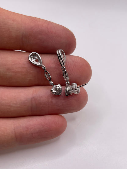 9ct white gold diamond earrings