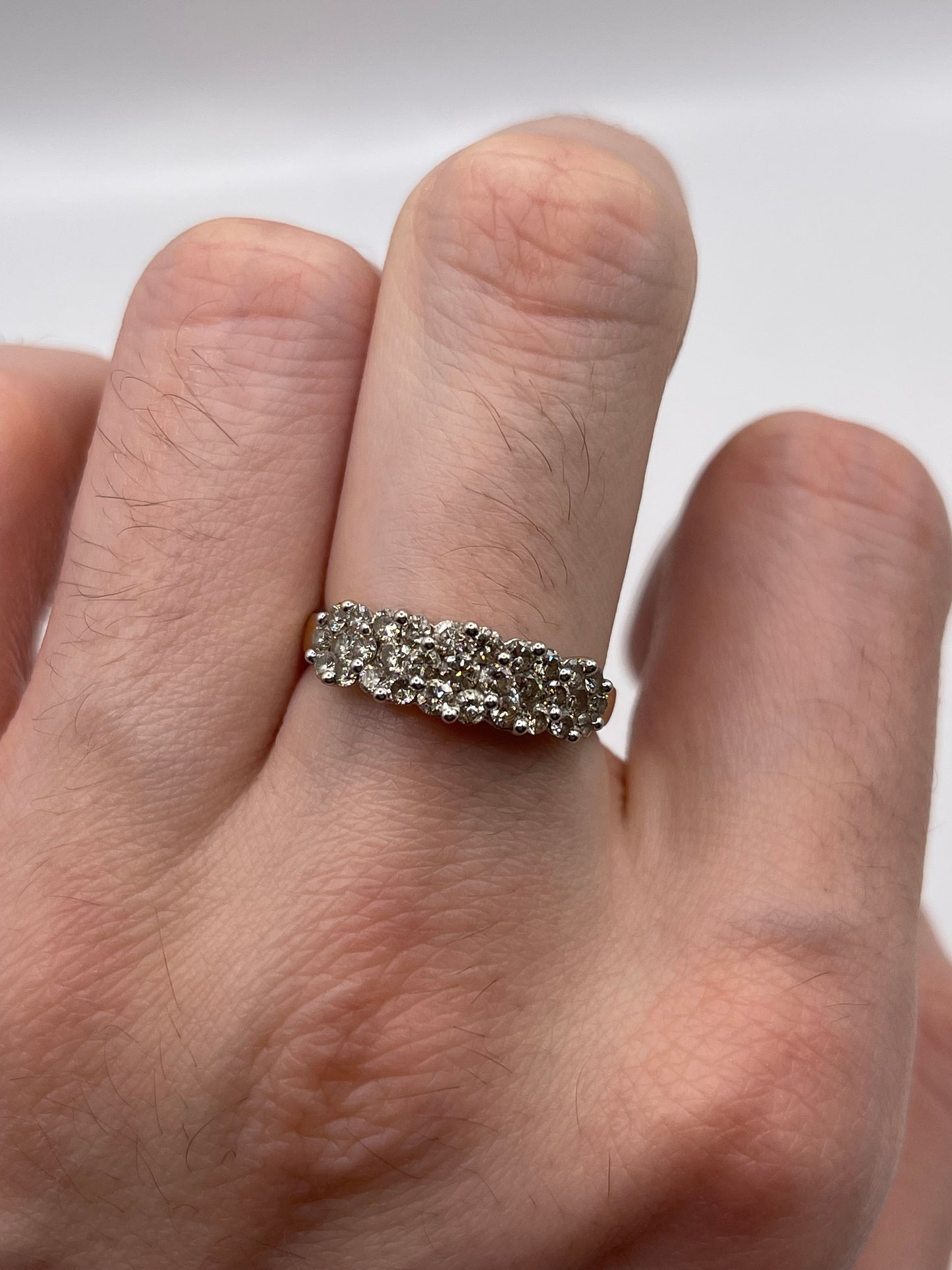 9ct gold 1ct diamond cluster ring