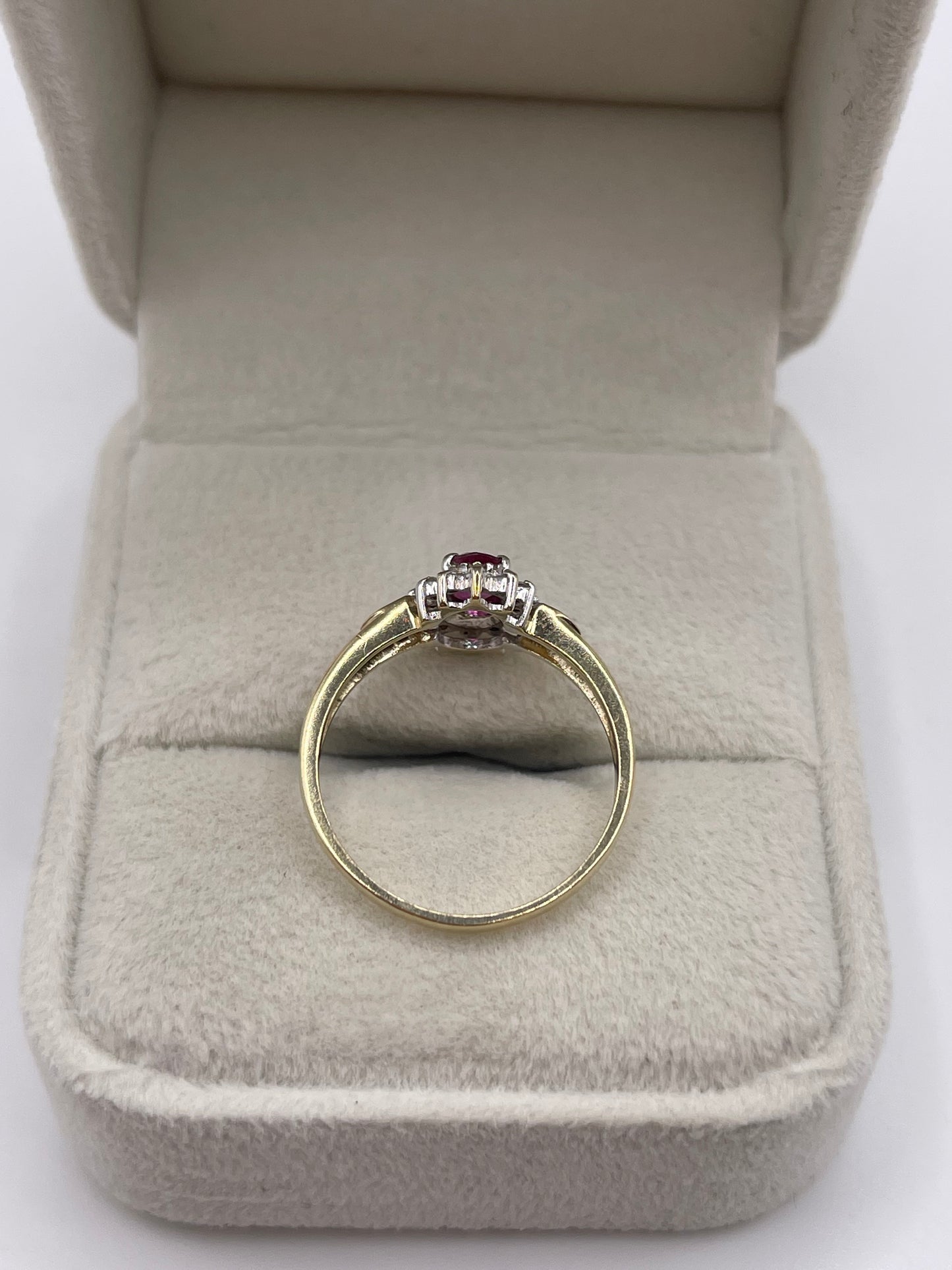 9ct gold ruby and diamond ring