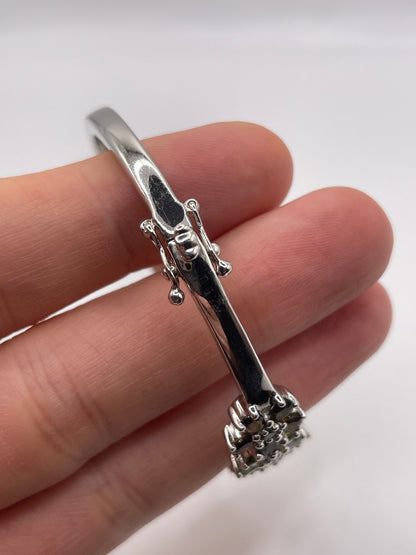 Silver multi gemstone bangle