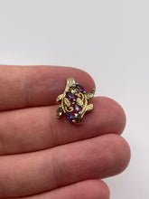Load image into Gallery viewer, 9ct gold peridot, amethyst and diamond pendant
