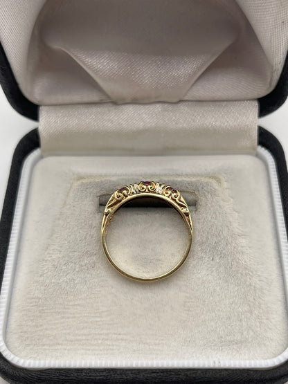 9ct gold ruby and diamond ring