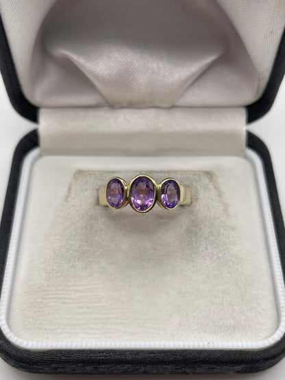 9ct gold amethyst ring