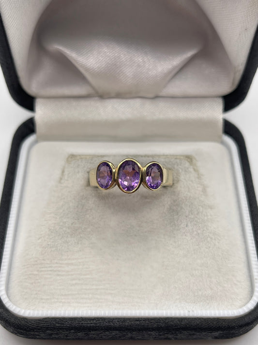 9ct gold amethyst ring