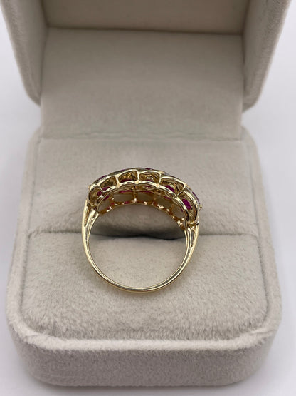 9ct gold ruby and diamond ring
