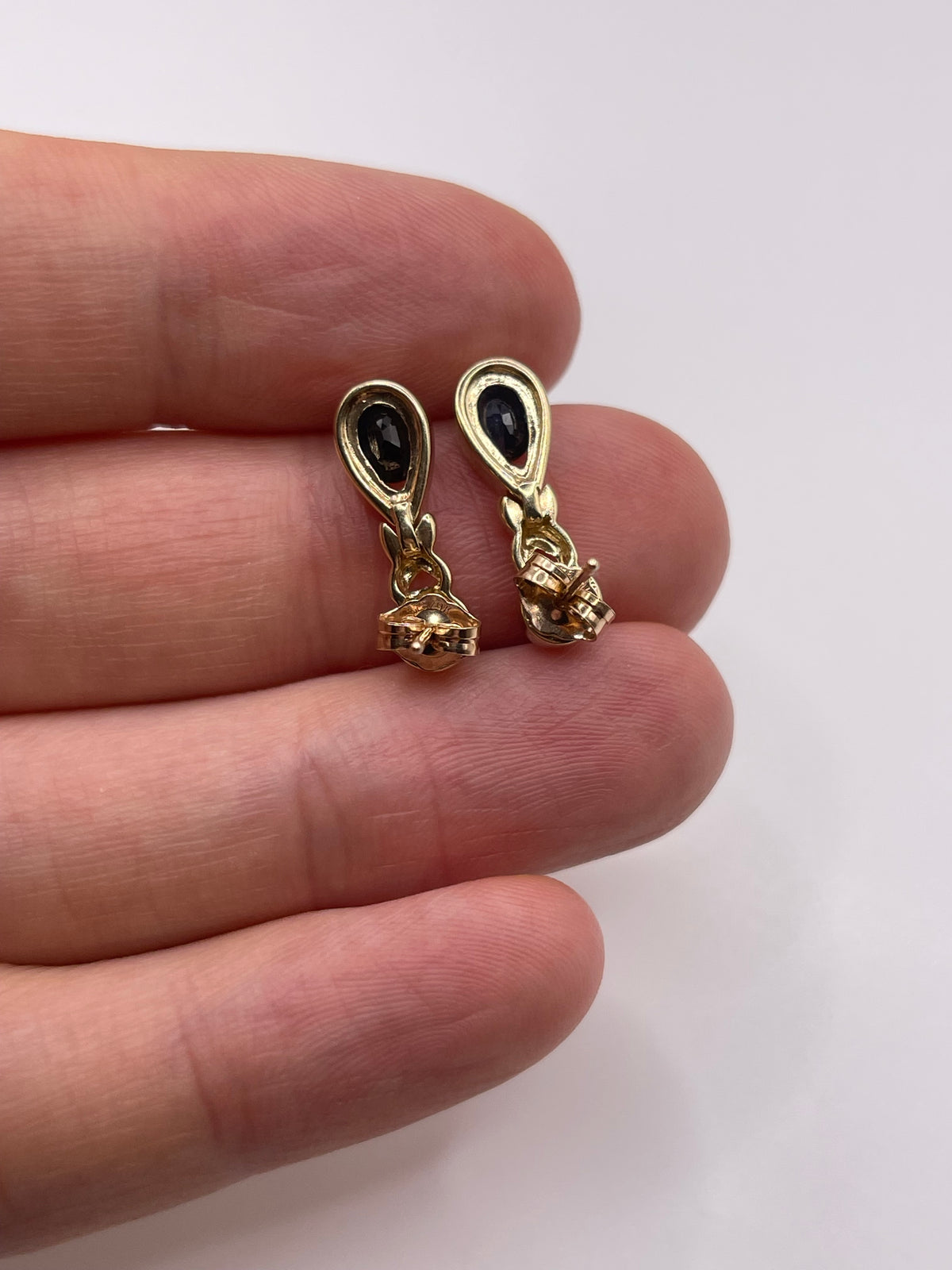 9ct gold sapphire and diamond earrings